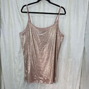 Torrid Rose Gold Shimmer Metallic sequined  Camisole Tank Top